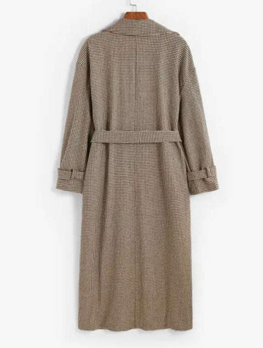 Sophisticated Longline Coat - Tan/Brown